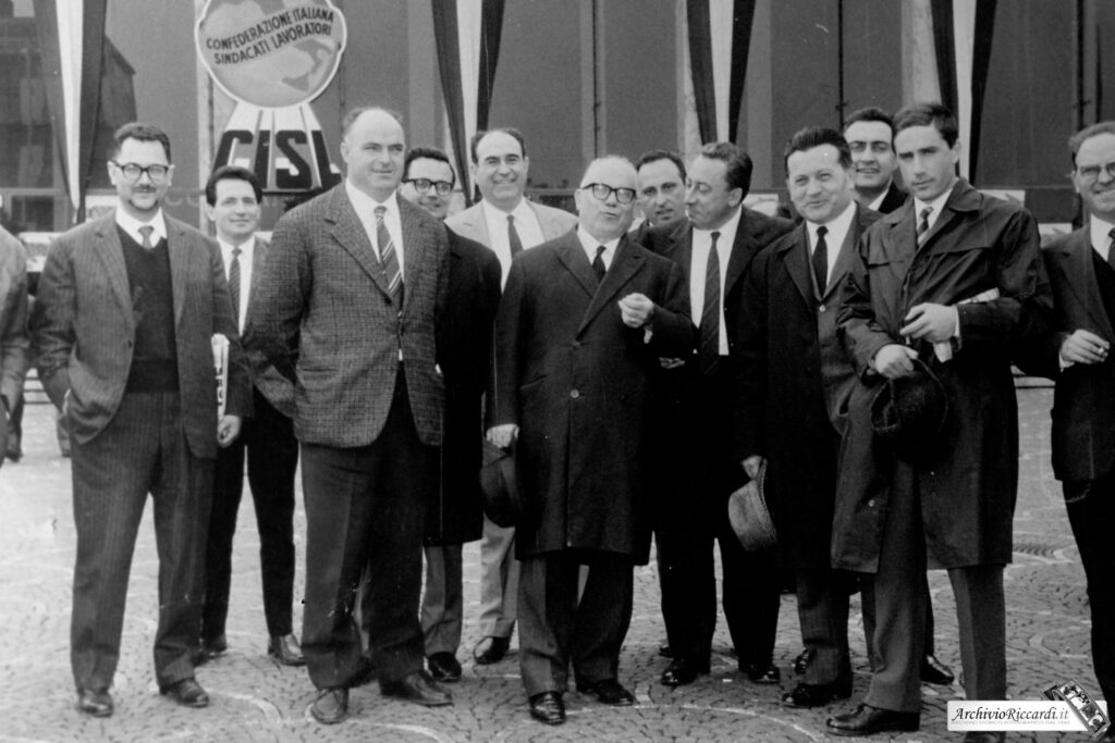 Franco Marini con Giulio Pastore al II congresso Cisl