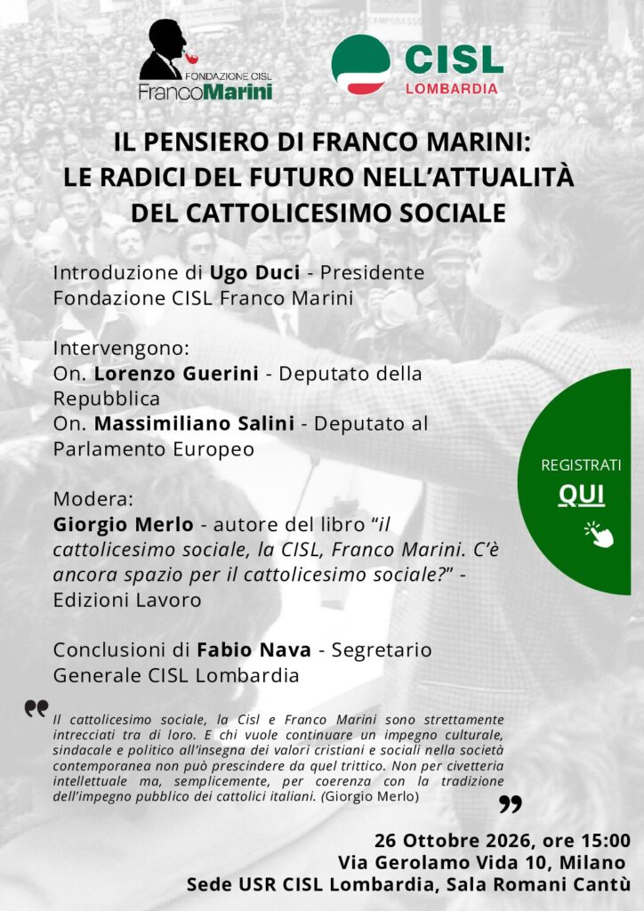 Il pensiero di Franco Marini: le radici del futuro nell’attualità del cattolicesimo sociale